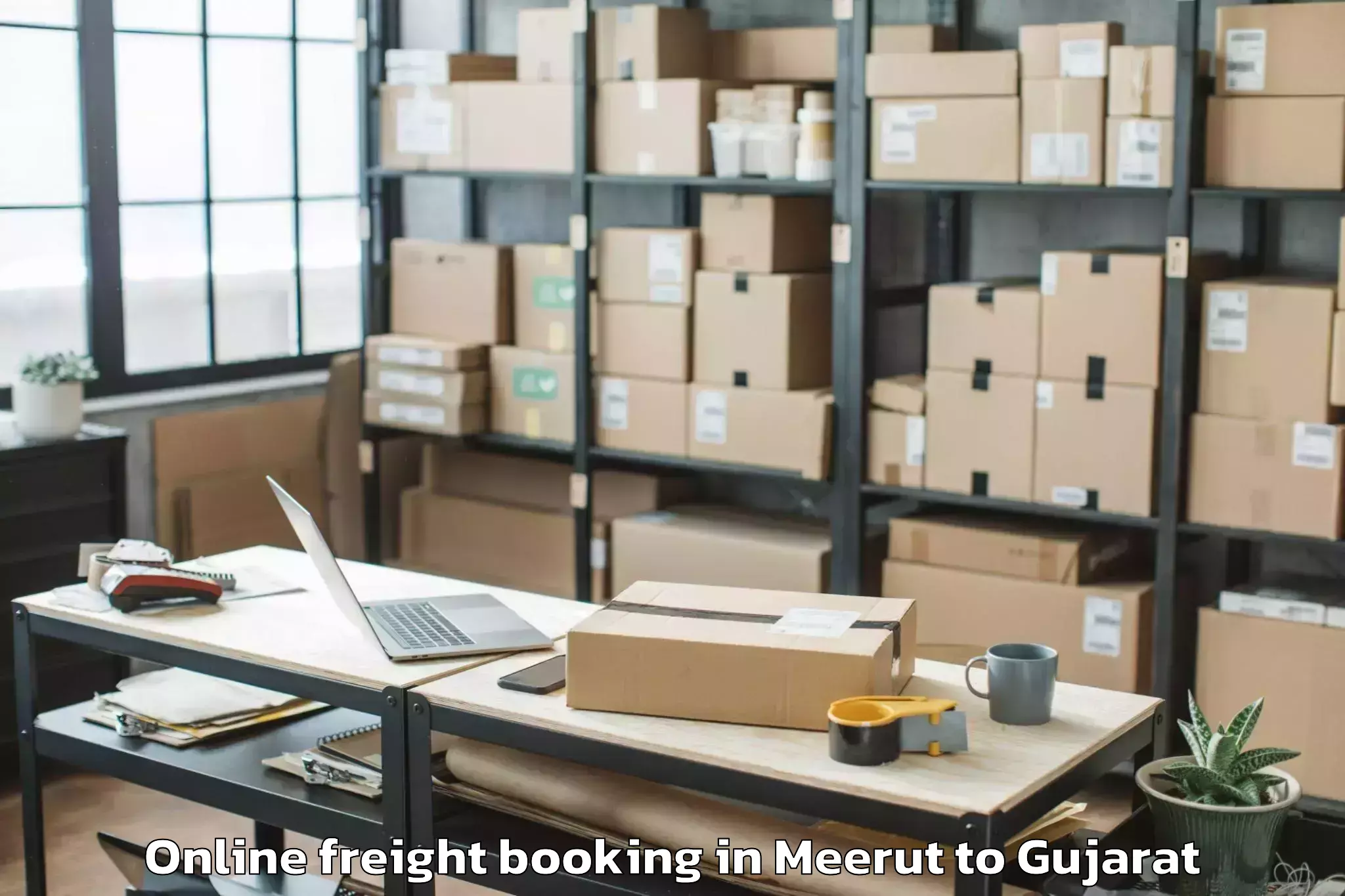 Book Meerut to Jhulasan Online Freight Booking Online